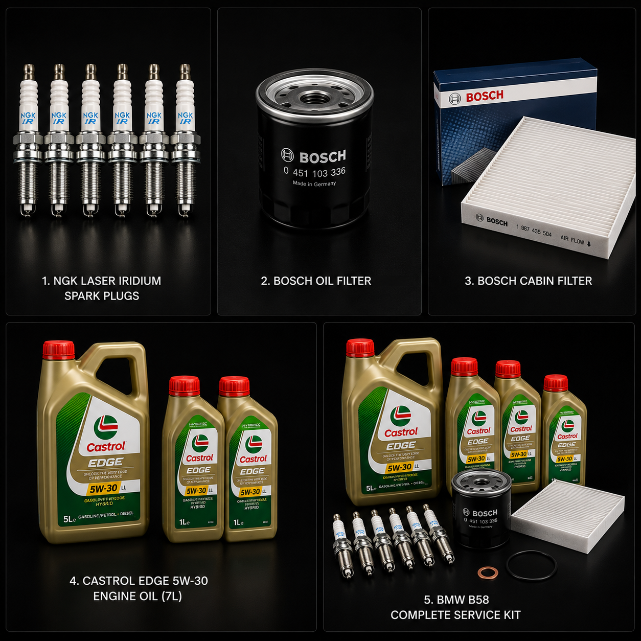 BMW B58 Complete Engine Service Kit – Castrol, Bosch & NGK